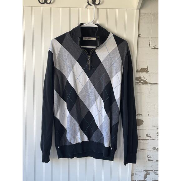 Men’s Old Navy quarter zip sweater plaid size large - Picture 1 of 4